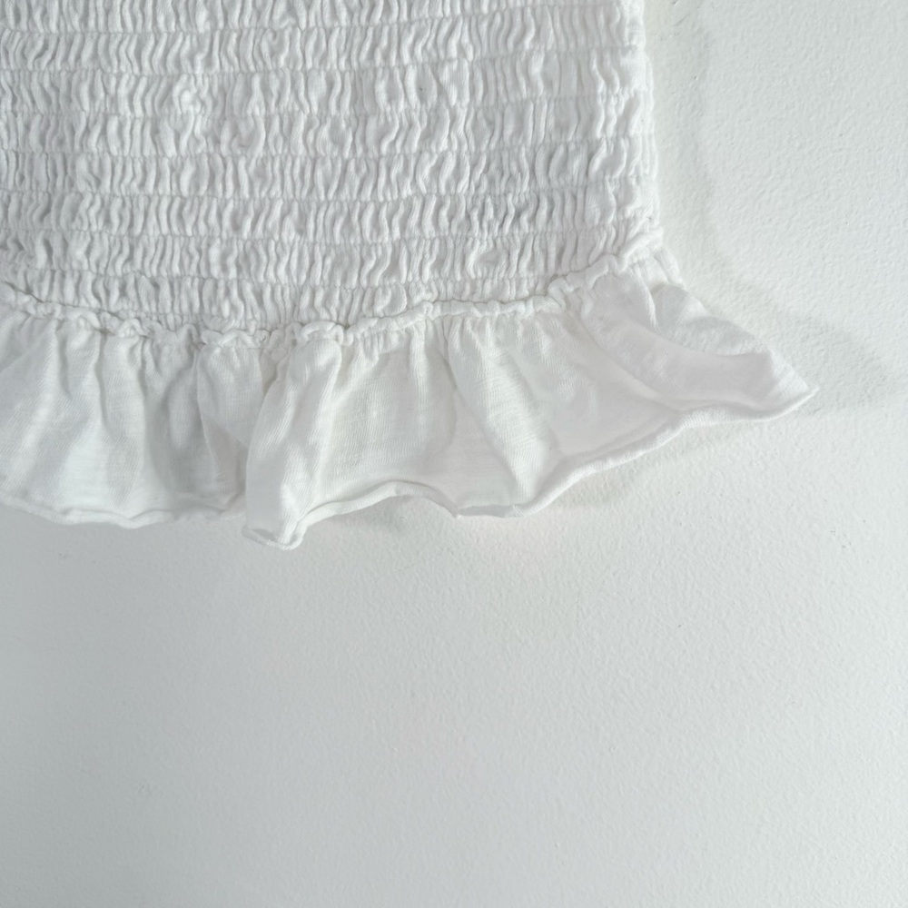 Free People Babe White Smocked & Ruffle Strapless Cropped Tube Top Large - Picture 7 of 10